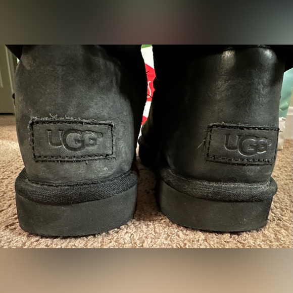 UGG Kristabelle Black Suede Sheepskin Fur Tall Winter Boots Size 6 - Picture 12 of 15